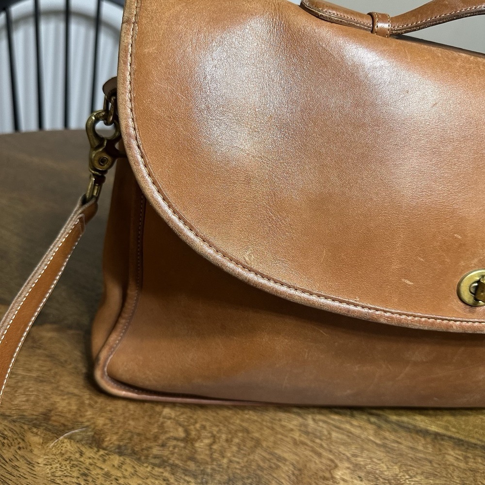 Vintage Coach Brown‎ Leather Briefcase 040-0104 Messenger Bag - Picture 3 of 16